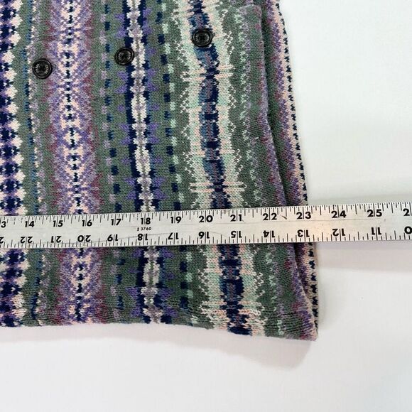 Chaps Sweater Vest Women Medium Button Up Fair Isle Grant Grandma Cozy Canincore - Picture 4 of 10